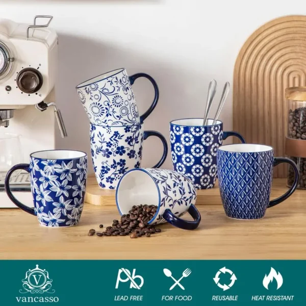 Porcelain Coffee Cups Set of 6