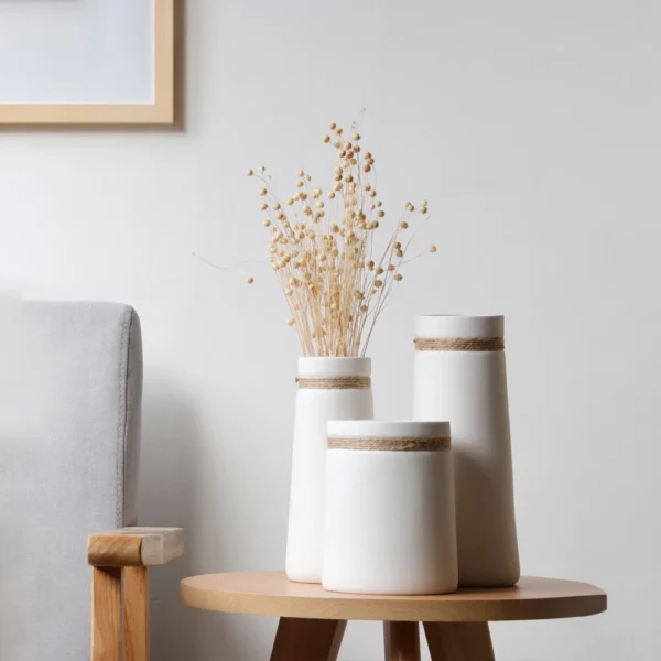Matte Ceramic Rope Vases