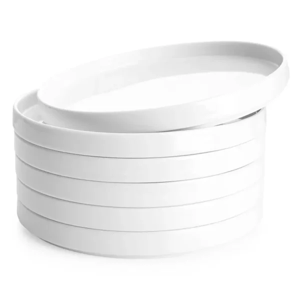 Porcelain Flat Dessert Plates Set of 6