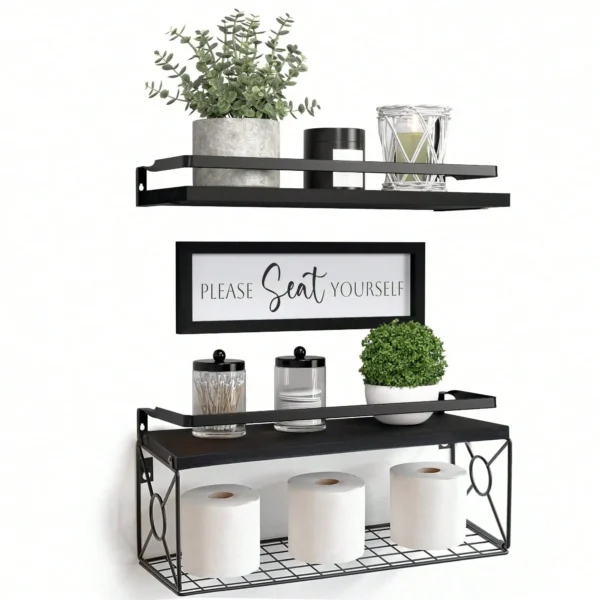 Floating Shelves With Sign