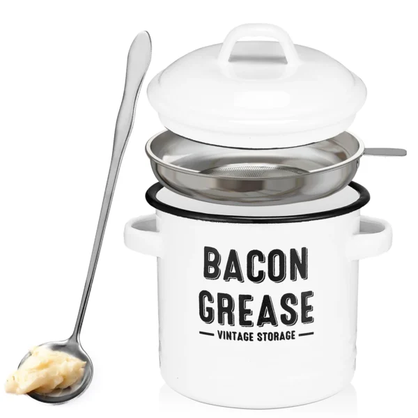 Bacon Grease Container with Strainer