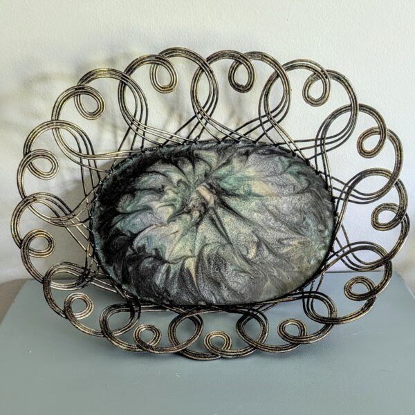 Decorative Metal Basket with Epoxy Resin Art Center