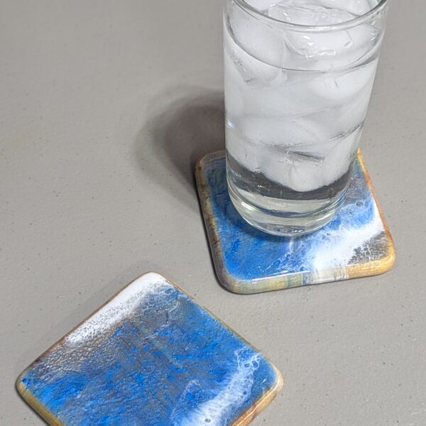 Handcrafted Epoxy Resin Coaster Set of Two