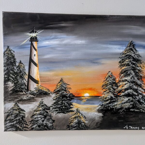 Hand-Painted Lighthouse Wall-art